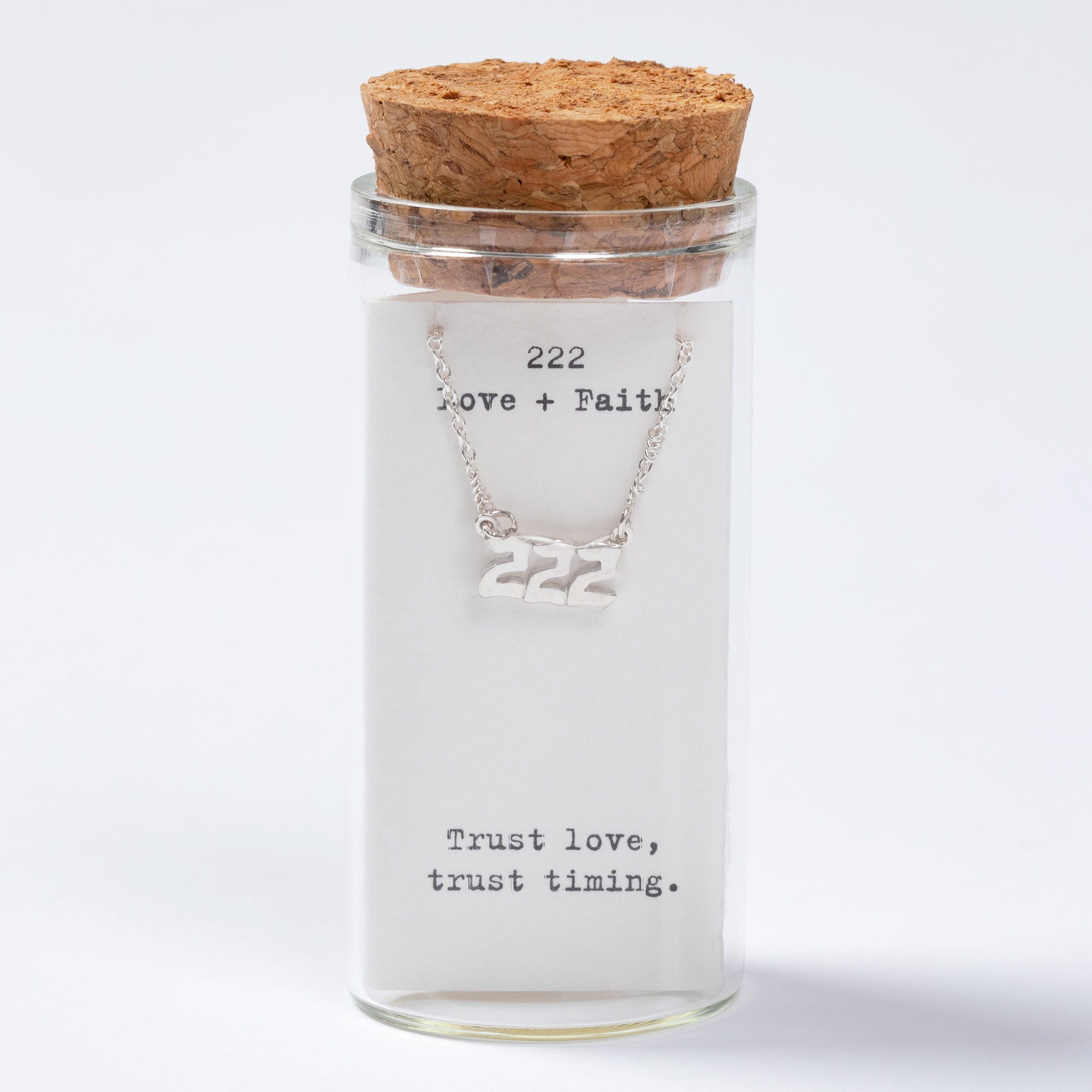 Sterling Angel Number Necklace in a Bottle Gift