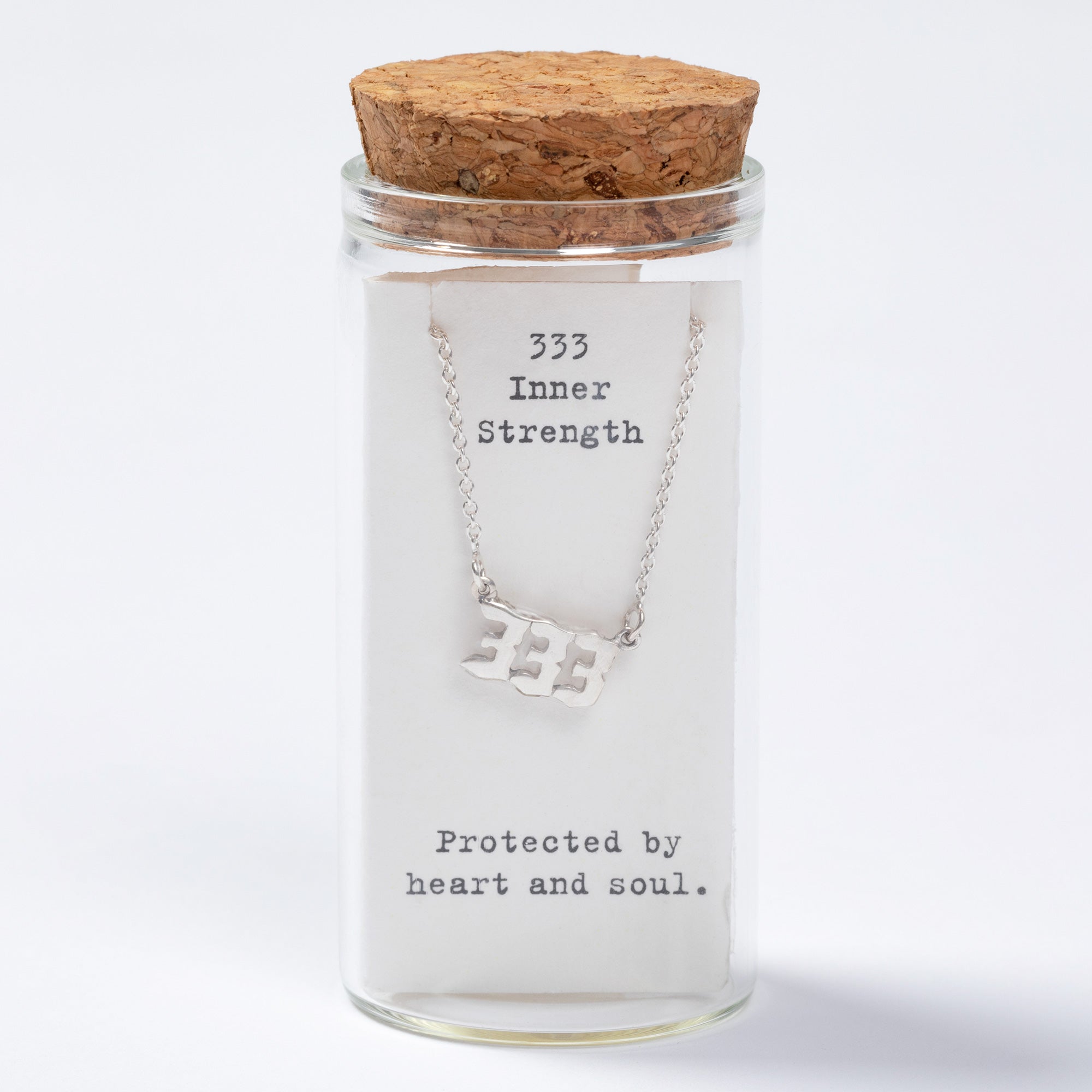 Sterling Angel Number Necklace in a Bottle Gift