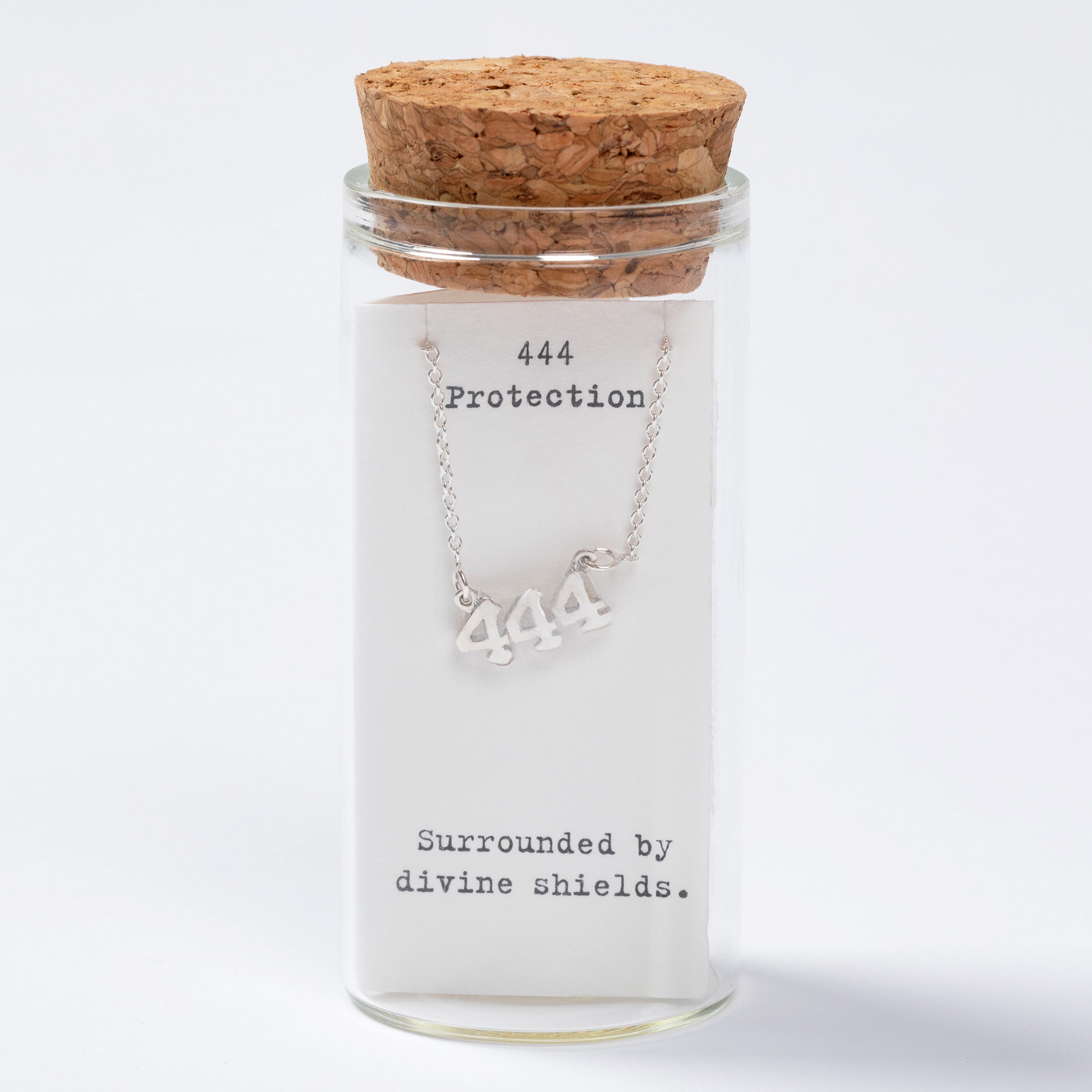 Sterling Angel Number Necklace in a Bottle Gift