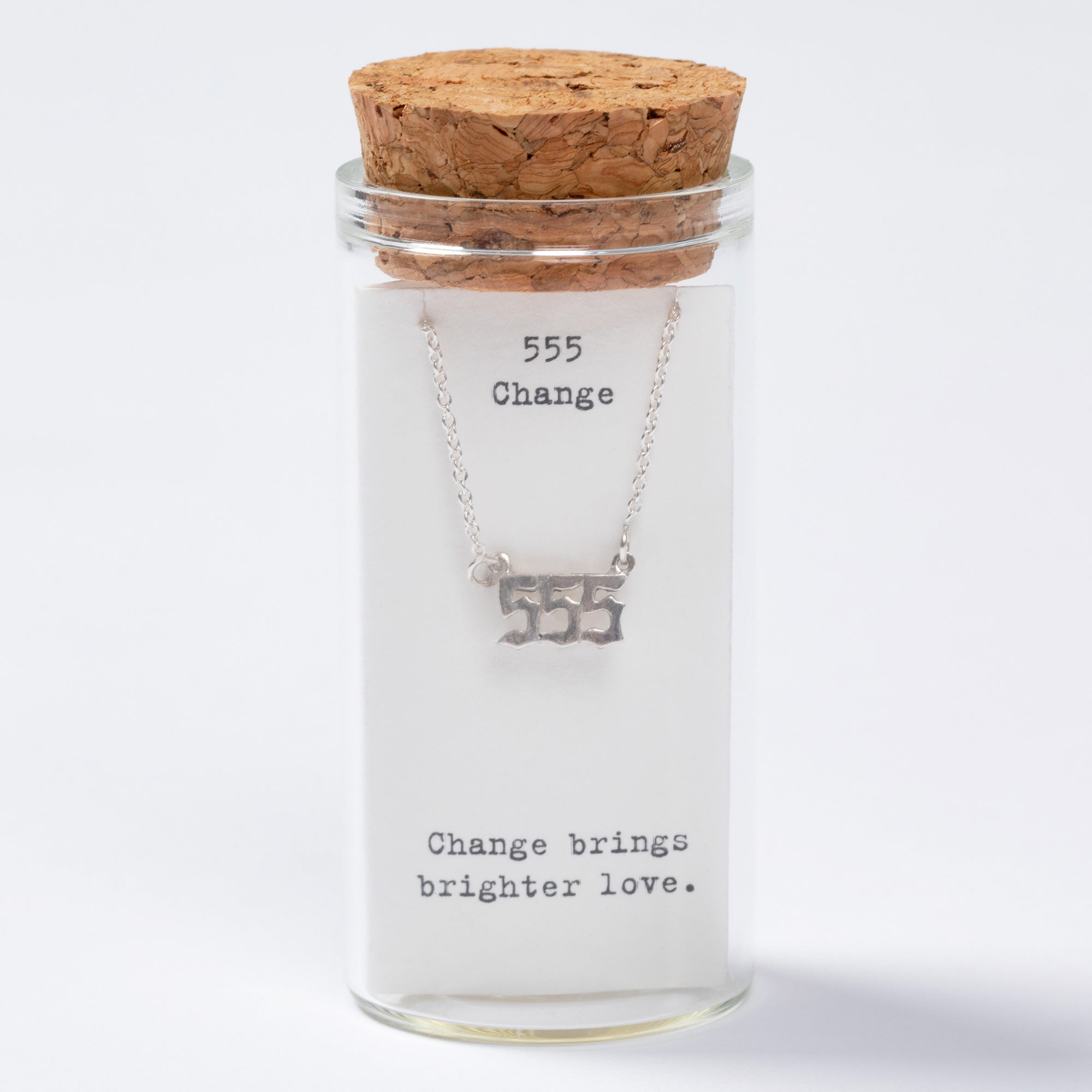 Sterling Angel Number Necklace in a Bottle Gift