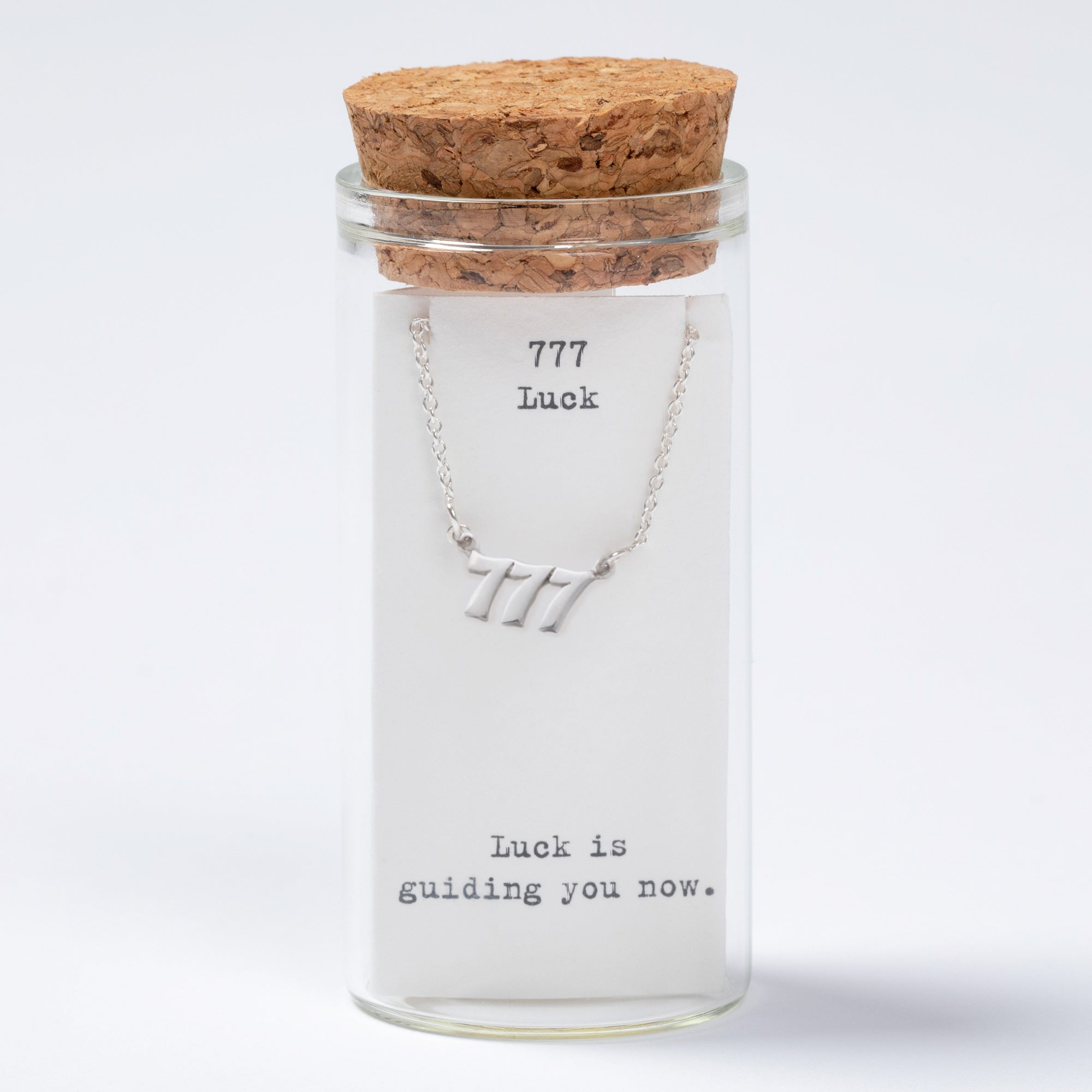 Sterling Angel Number Necklace in a Bottle Gift