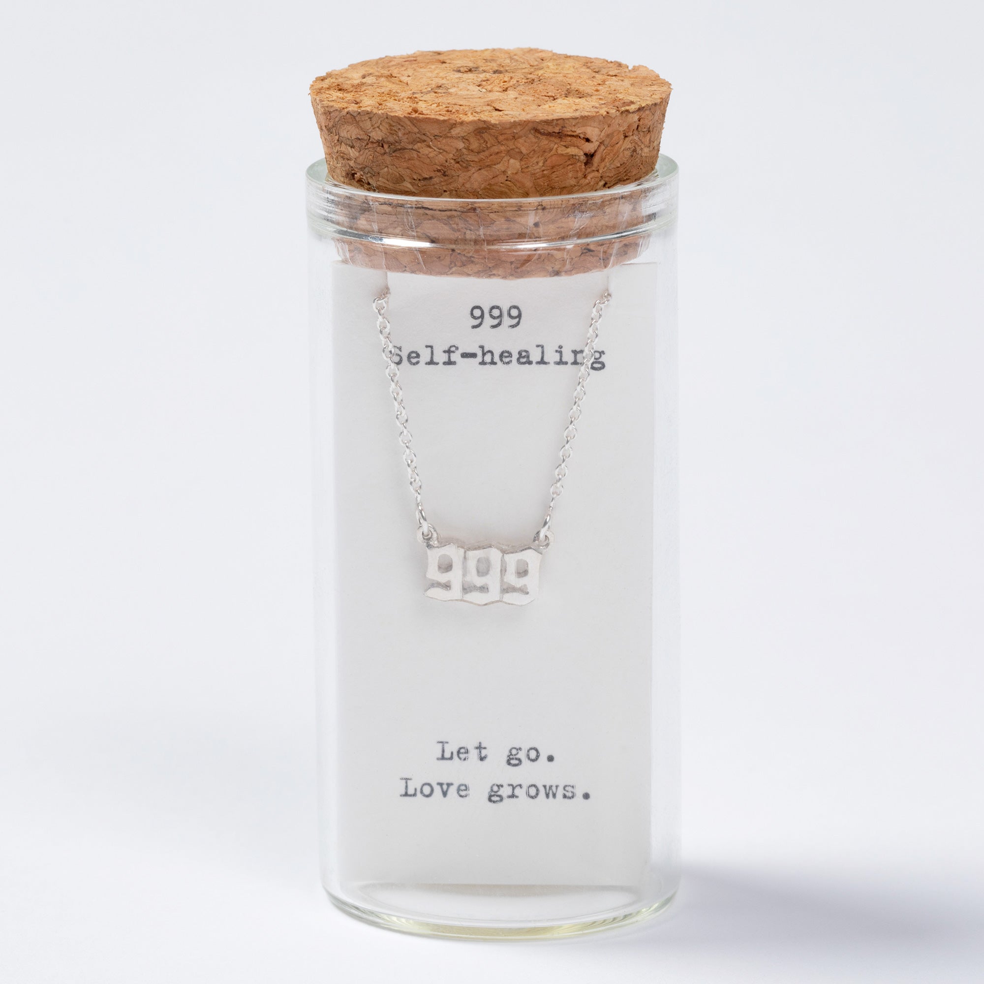Sterling Angel Number Necklace in a Bottle Gift
