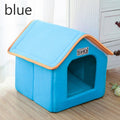 Pet Dog House Foldable Bed With Mat Soft Winter Leopard Dog Puppy Sofa Cushion House Kennel Nest Dog Cat Bed Small Medium Dogs