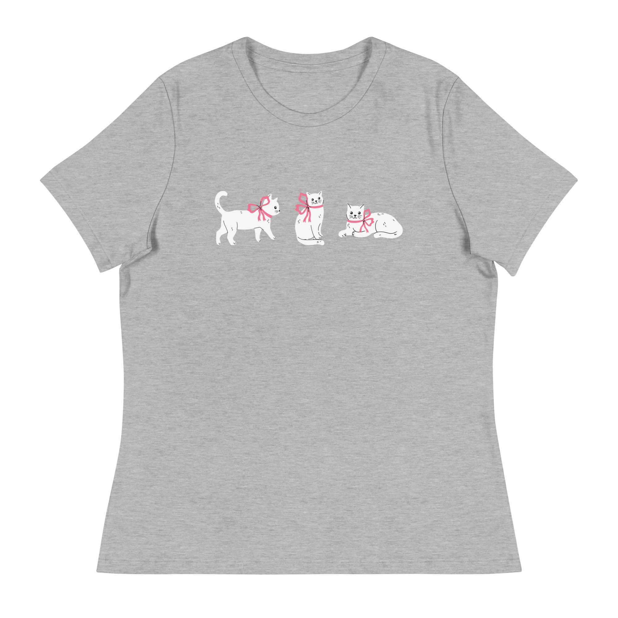 Sweet Cat With Pink Bow Women's Relaxed T-Shirt