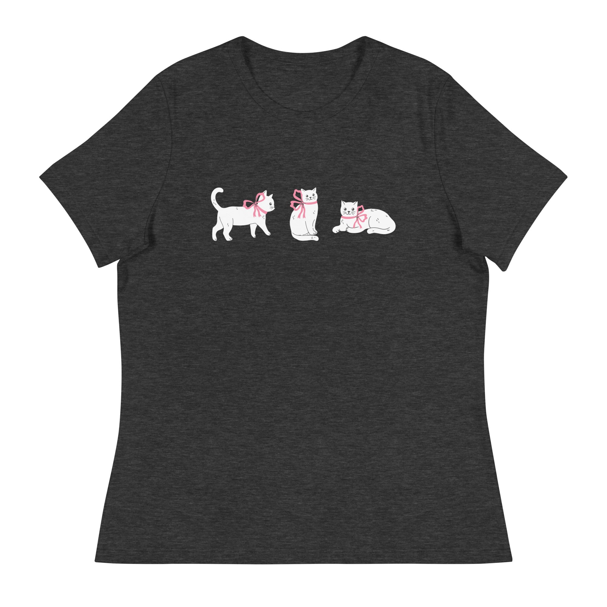 Sweet Cat With Pink Bow Women's Relaxed T-Shirt