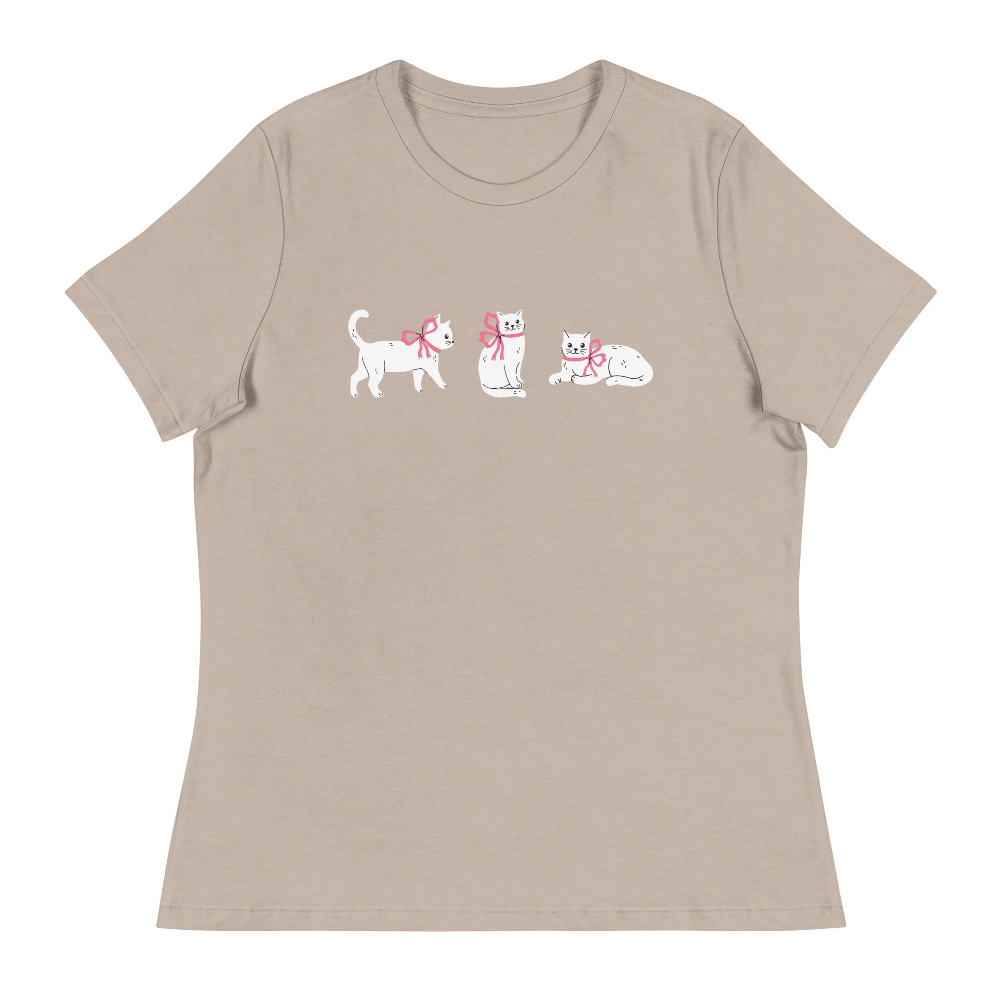 Sweet Cat With Pink Bow Women's Relaxed T-Shirt