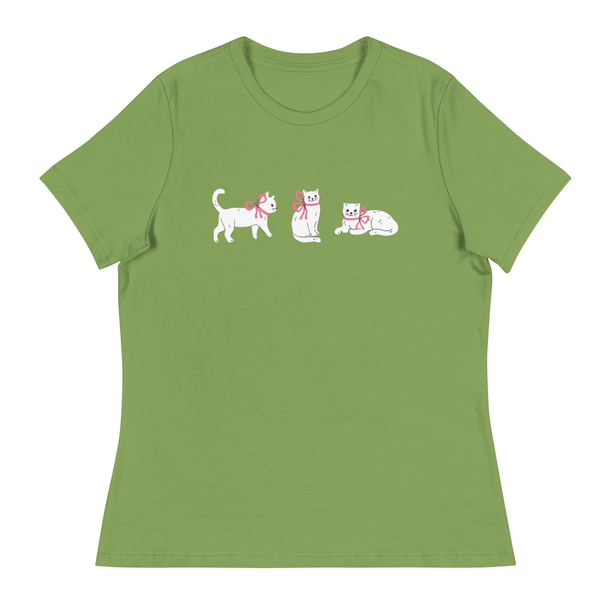 Sweet Cat With Pink Bow Women's Relaxed T-Shirt
